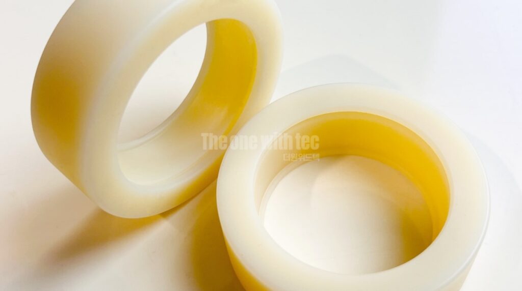 MC 나일론 고강도 베어링휠 단품 – 중량이송용 경량 플라스틱 가공 부품